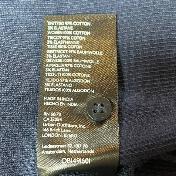 Anthropologie Maeve Ruffled Rib Halter Tank Top Blue Flounce Neck Stretch Cotton - Picture 7 of 8